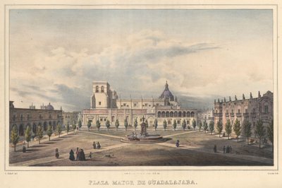 Plaza Mayor of Guadalajara by Carl Nebel
